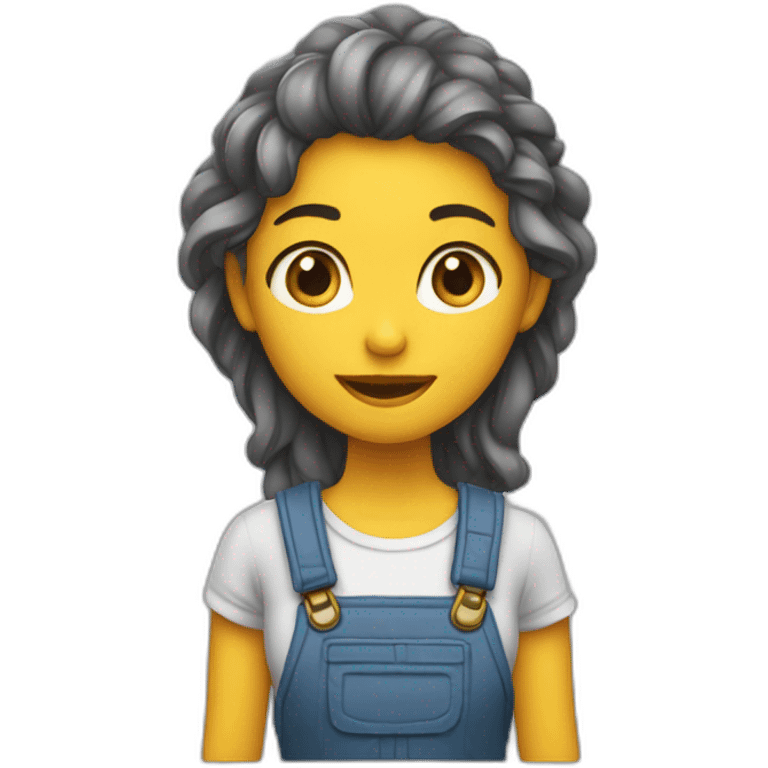 Fille qui rougit et qui rigole emoji