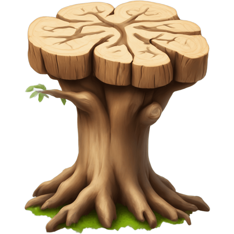 brain tree stump emoji