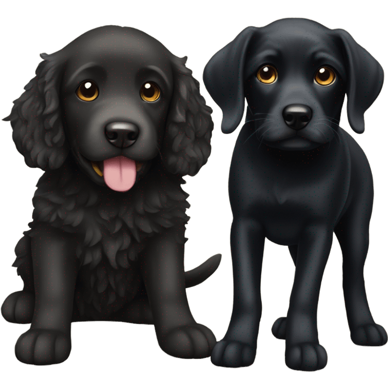 Black lab and Cavapoo emoji