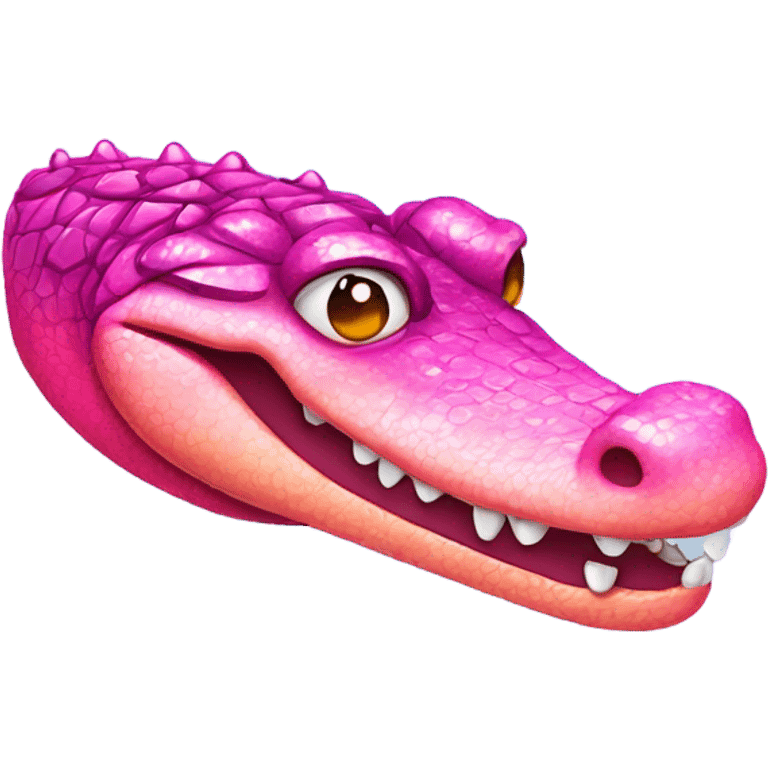 Pink ombre crocodile with glitter emoji