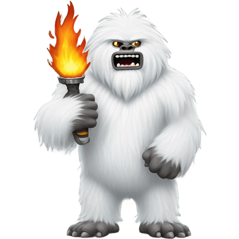 Yeti with flamethrower emoji