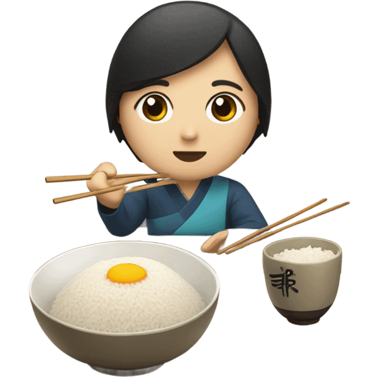 Korean eating rice emoji