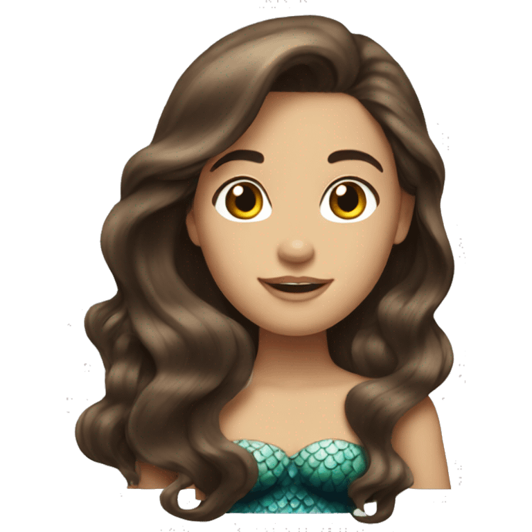 little mermaid brunette long hair  emoji