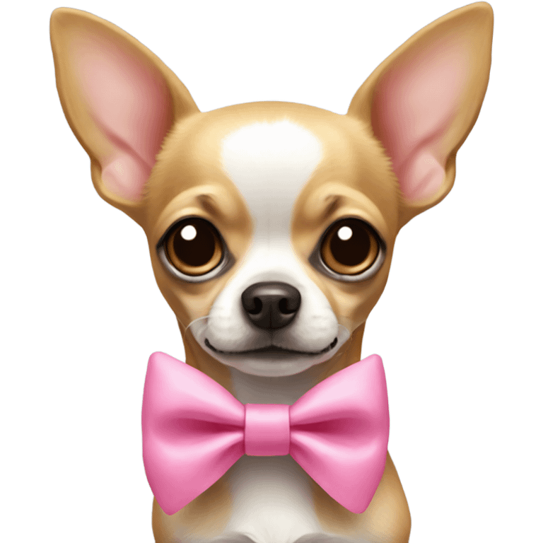 A chihuahua with a pink bow  emoji