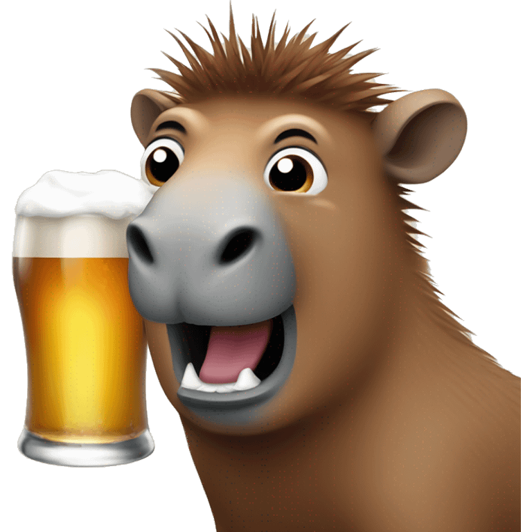 Capibara tomado cerveza emoji