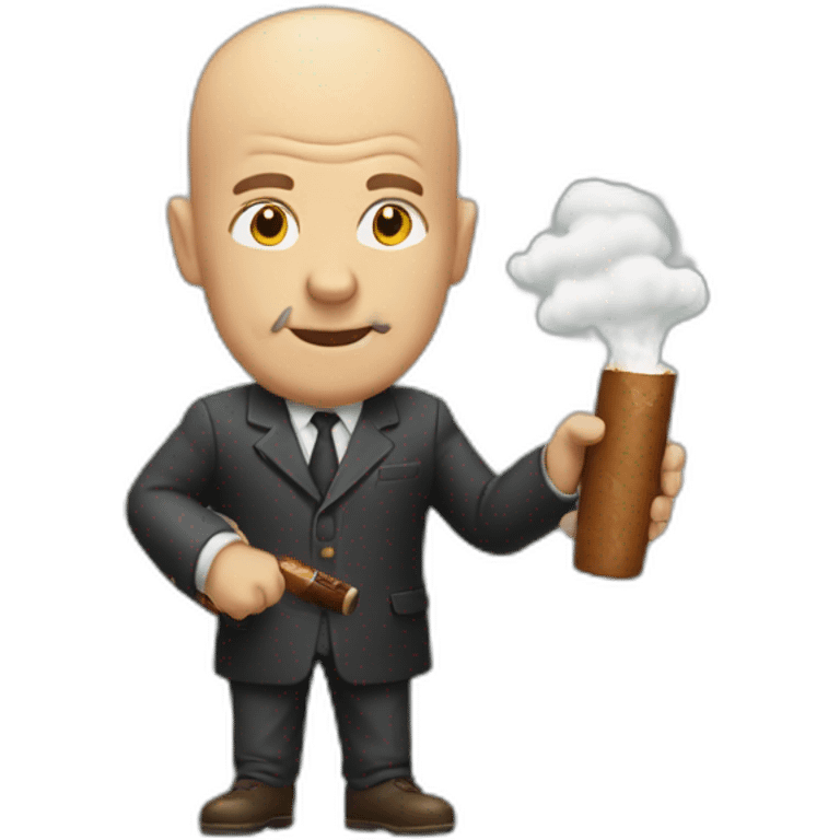 bald man with a big cigar in his hands emoji