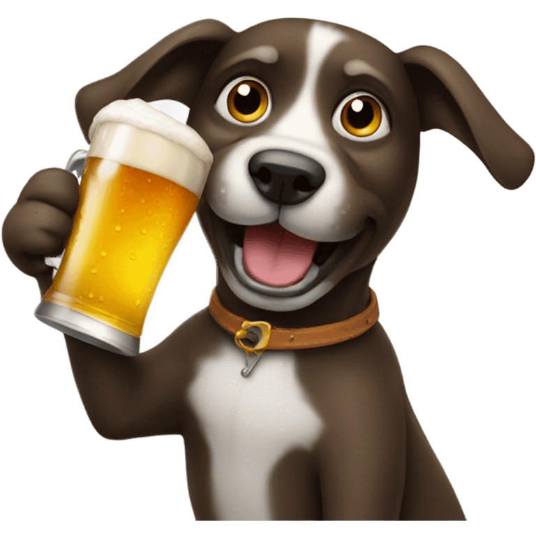 Dog drinking beer emoji