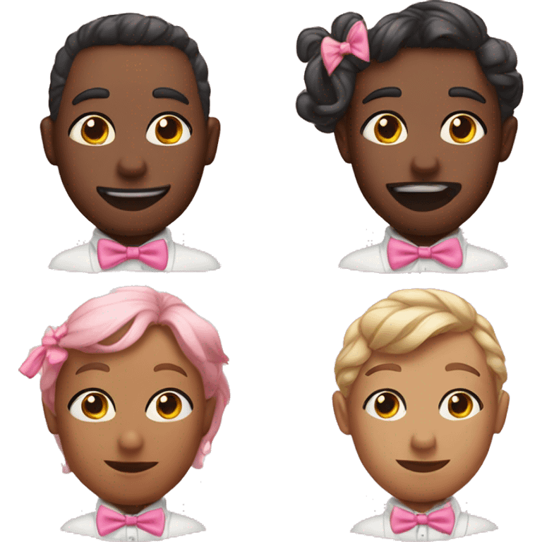 wink kiss and blush with pink bow tie as a fairy  emoji