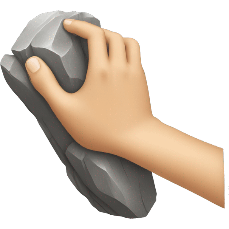 hand holding a rock climbing hold emoji