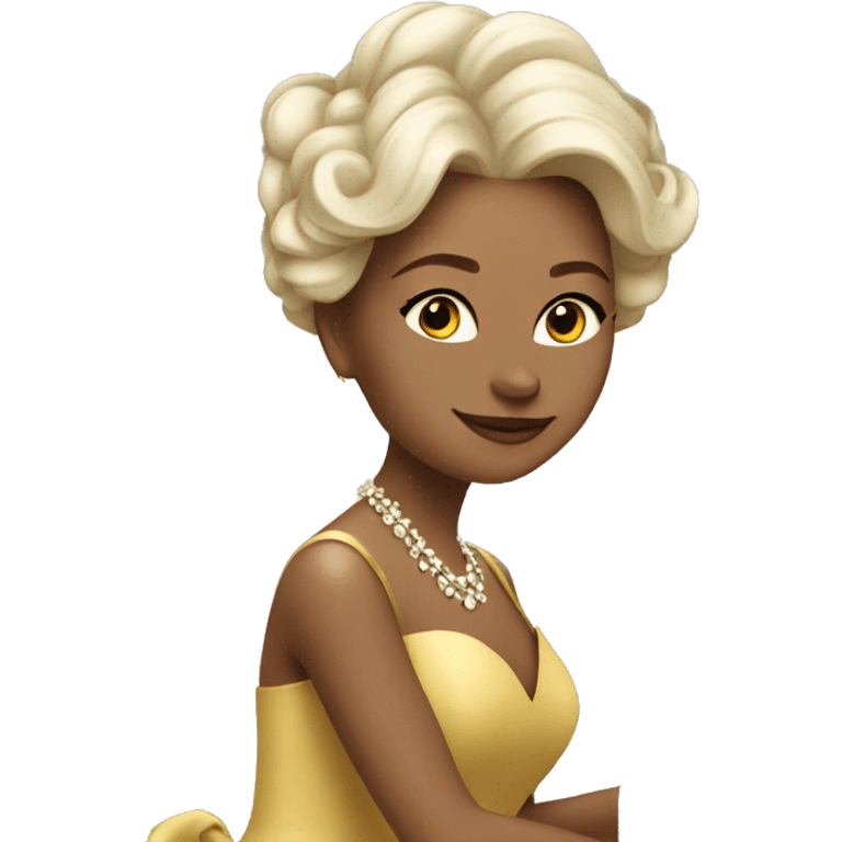 elegant lady in a classy dress playing the grand piano emoji