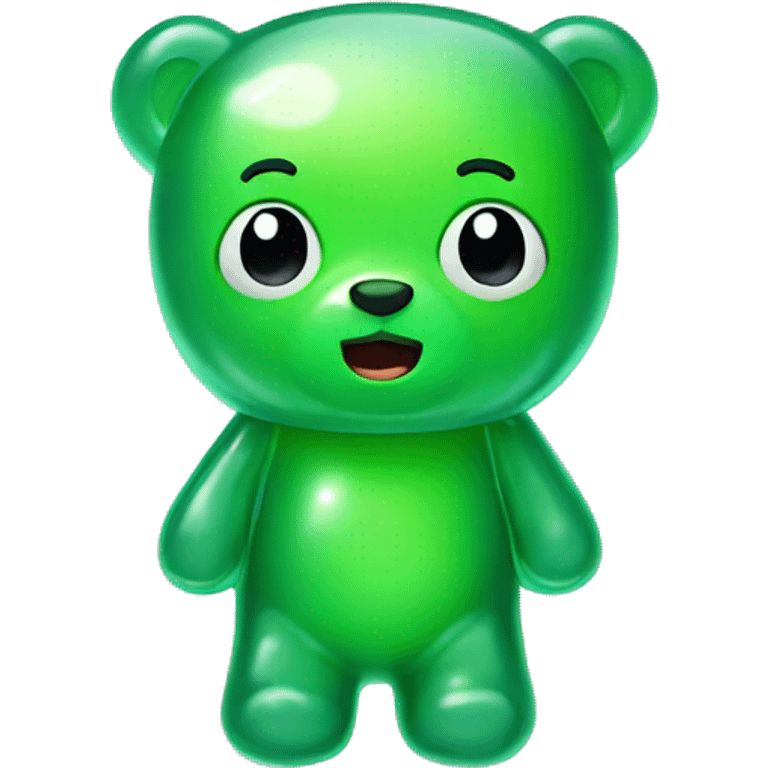 Jelly bear green emoji