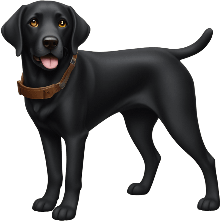 Black lab with a shotgun emoji