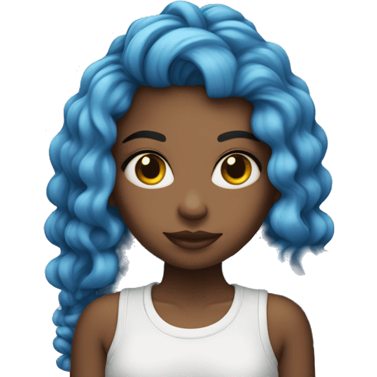 Ragazza capelli blu e piercing emoji