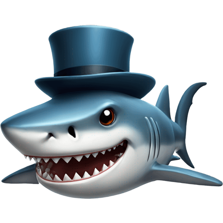 shark with tophat emoji