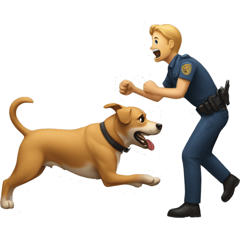 Guard dog barking defensively at a robber emoji