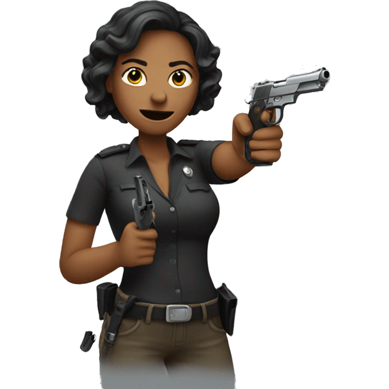 woman with a pistol emoji