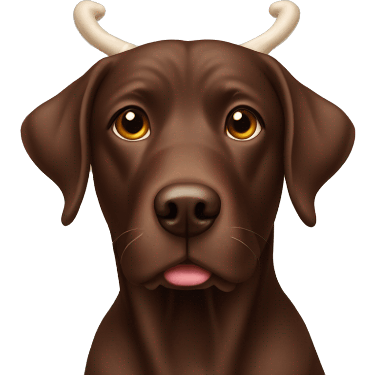 chocolate lab with antlers  emoji