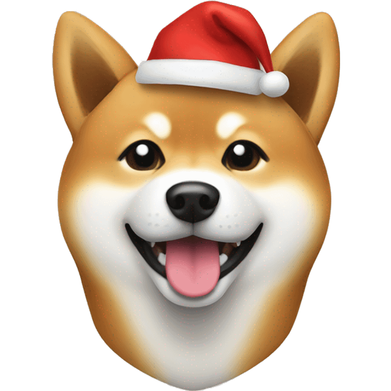 Shiba Inu with Christmas hat emoji