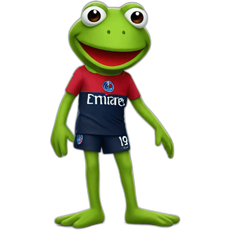 Kermit la grenouille avec un maillot du psg emoji