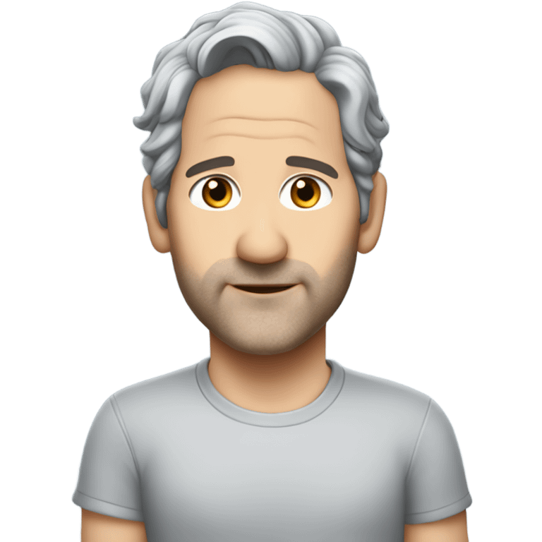 Paul Rudd wearing t-shirt grey hair  emoji