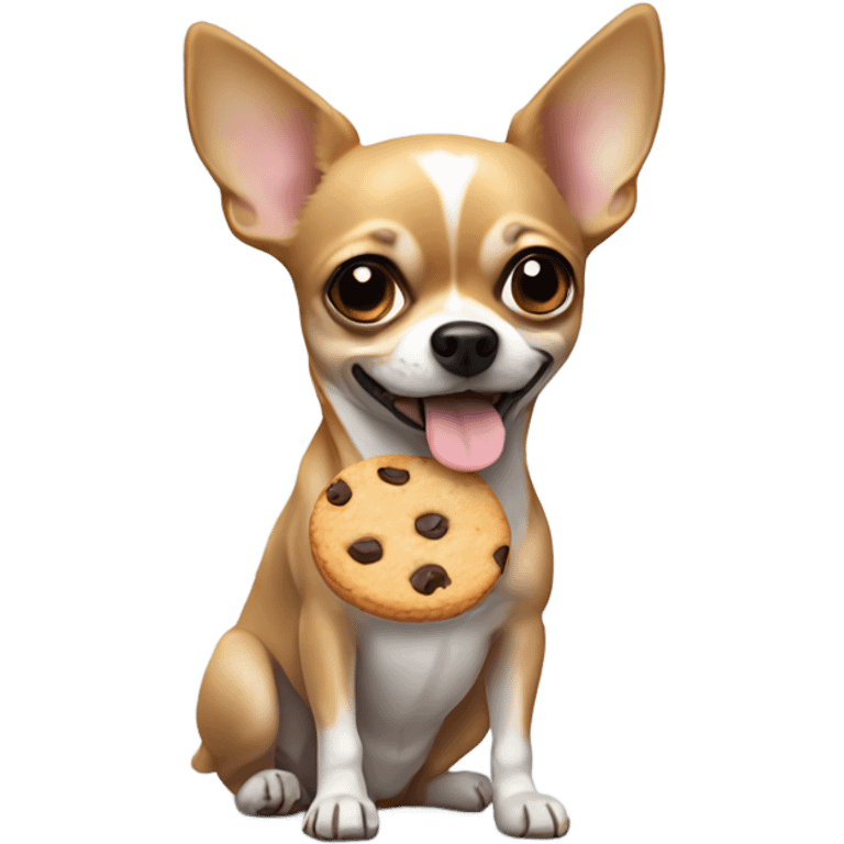 Chihuahua holding a cookie emoji