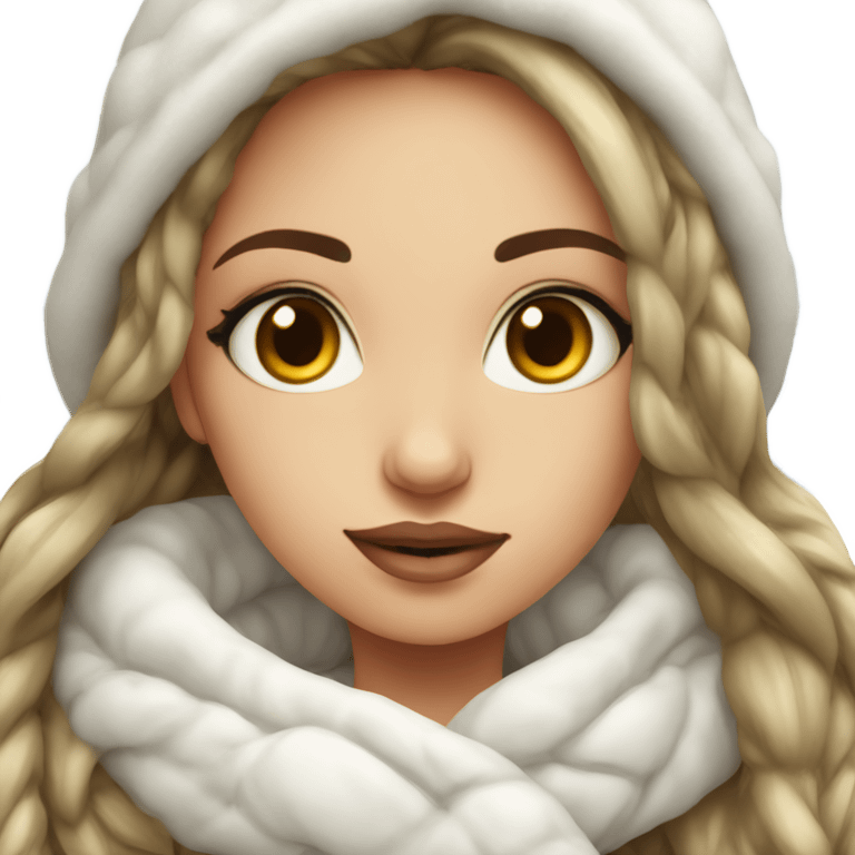 Winter beautiful girl white cozy  emoji