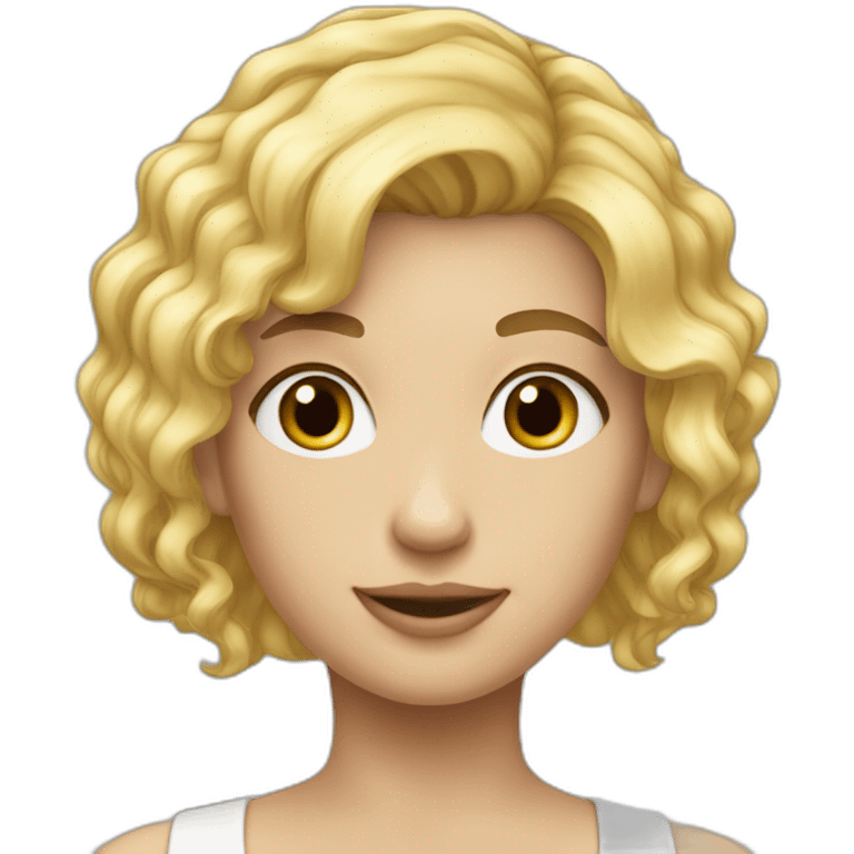 Une file de 12 ans blonde cheveux courts emoji