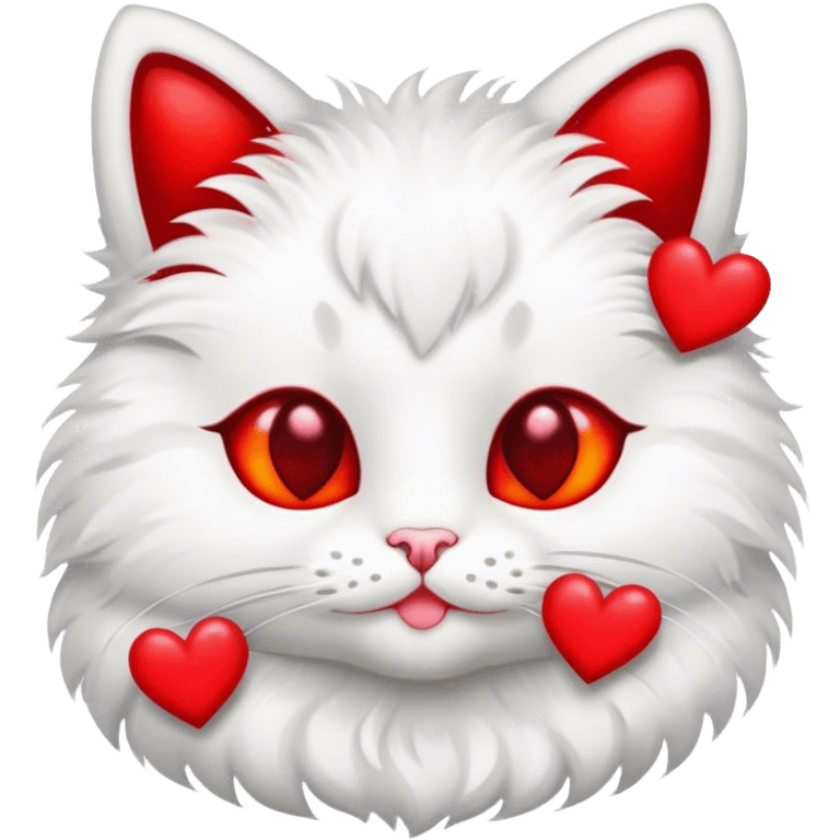 Sexy cat with hearts emoji