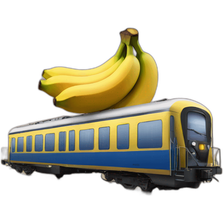 Train in the sky with a banana on it emoji