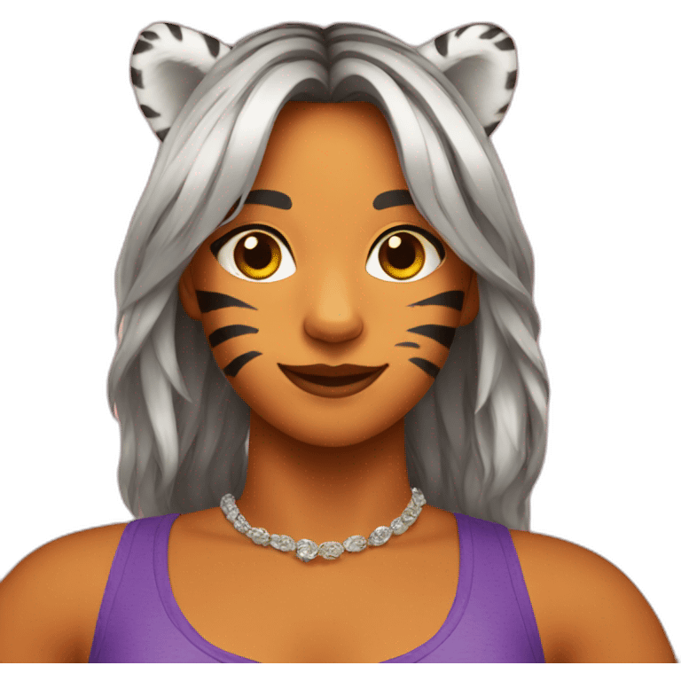 Tiger wearing a crop top emoji