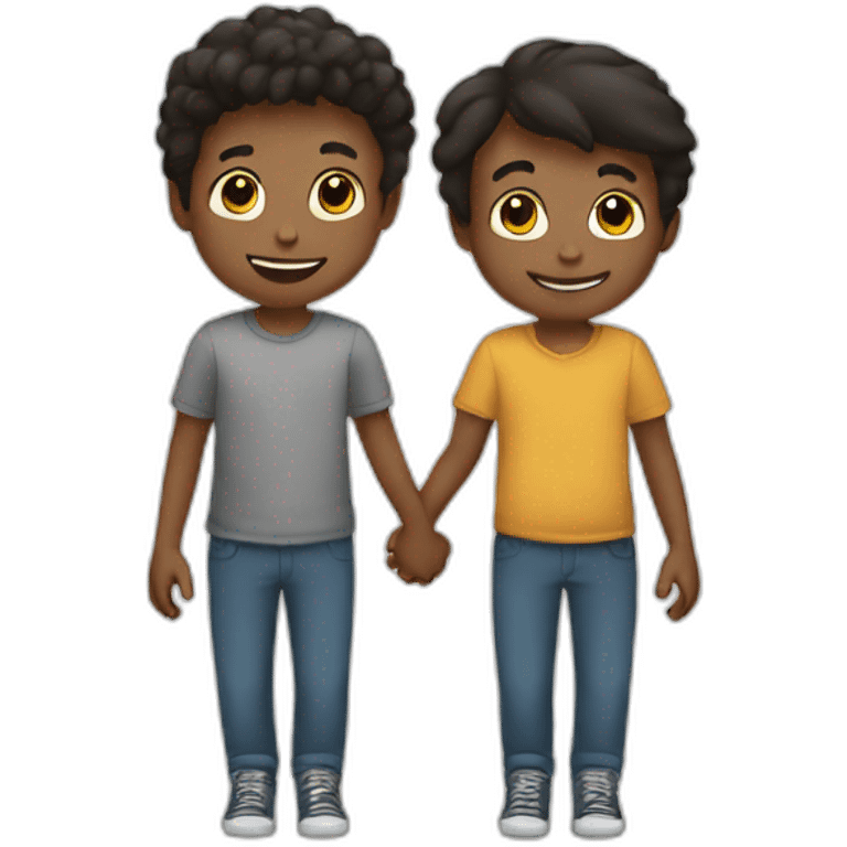 two boys holding hands emoji