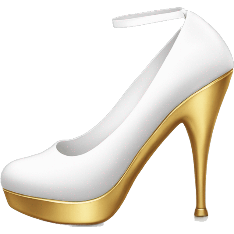 White heel with gold sole emoji