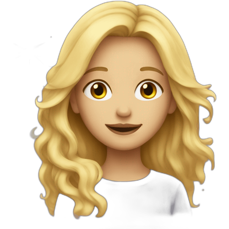 A blonde girl with universe emoji