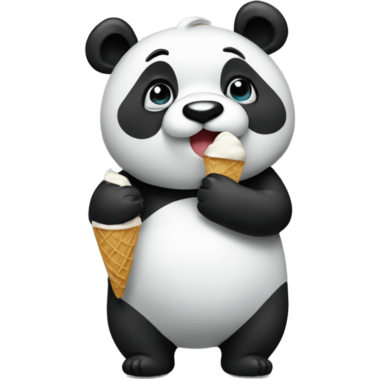 Panda eating ice creame emoji