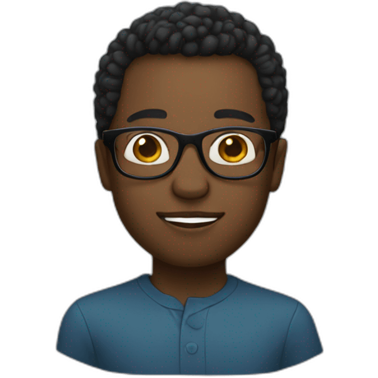 black person with glasses emoji