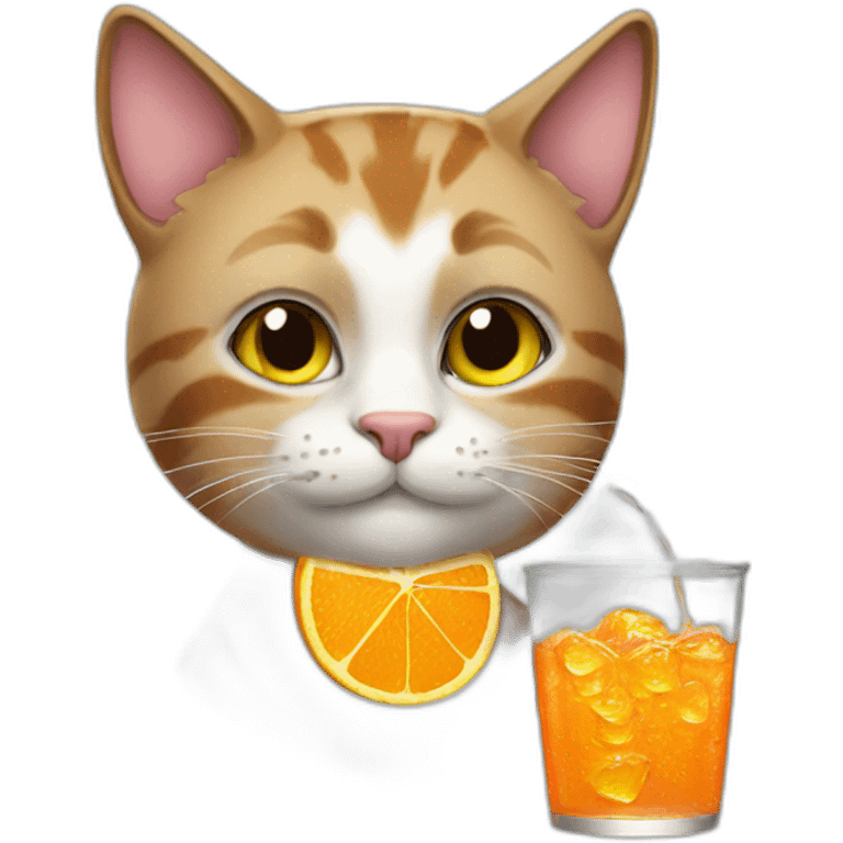 cat drinking Fanta emoji