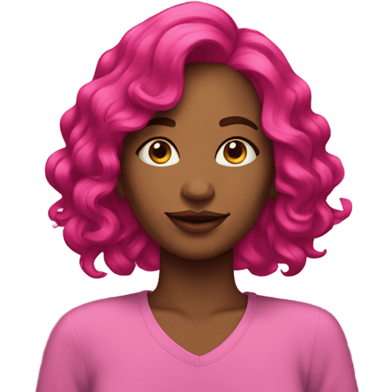 Pink hair emoji