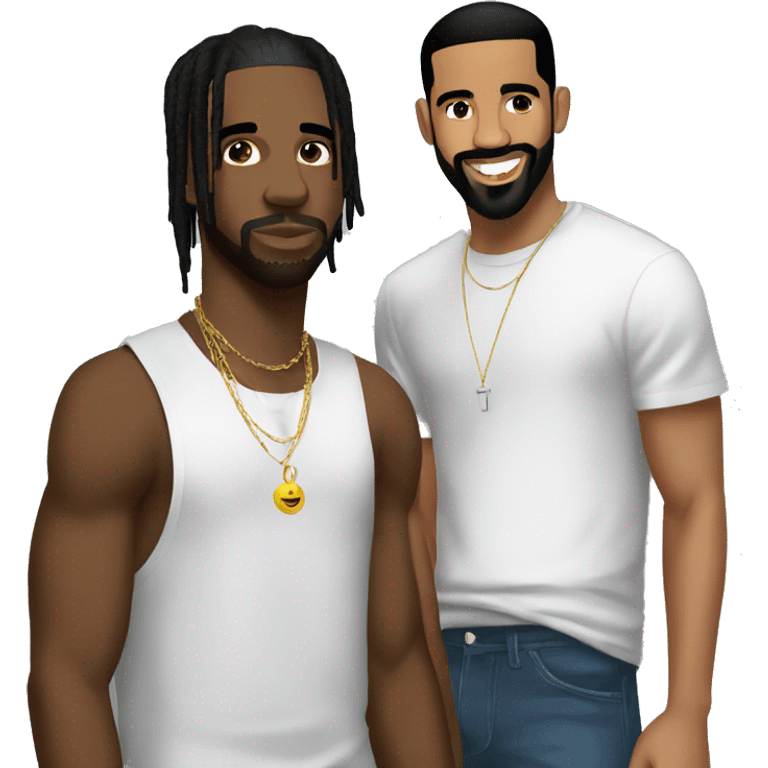 Travis Scott and Drake hanging out emoji