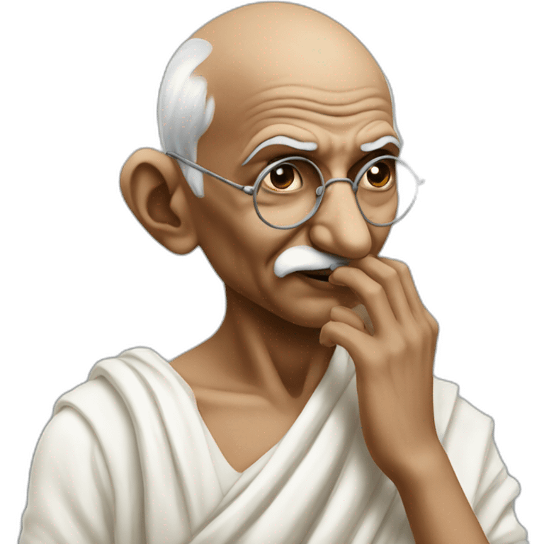 Gandhi picking his nose emoji