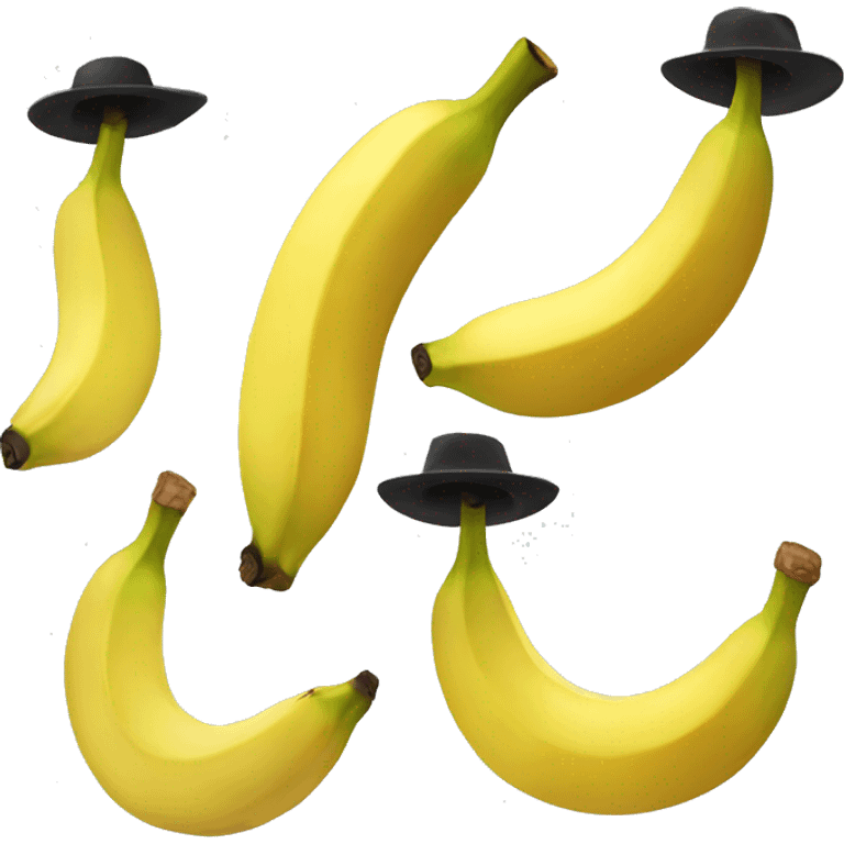 A banana with a hat emoji