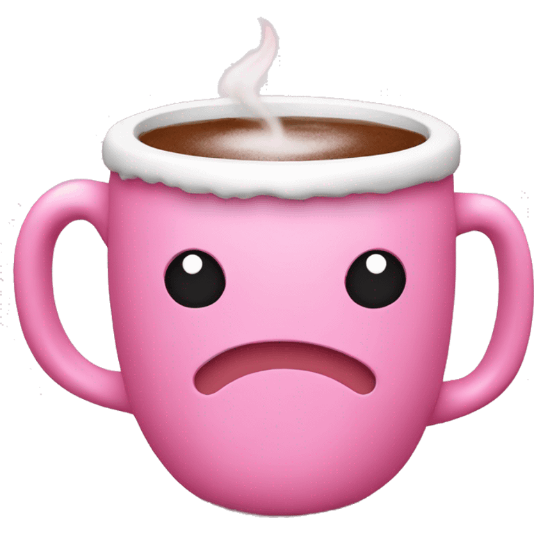 Hot coca in a pink mug emoji