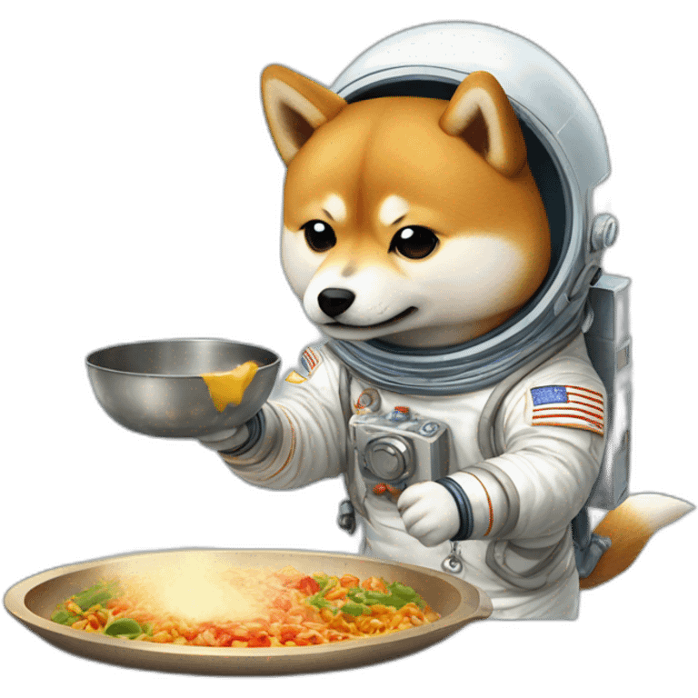 Shiba Inu astronaut cooking food emoji