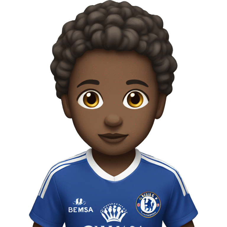 Baby born wearing Chelsea kit emoji