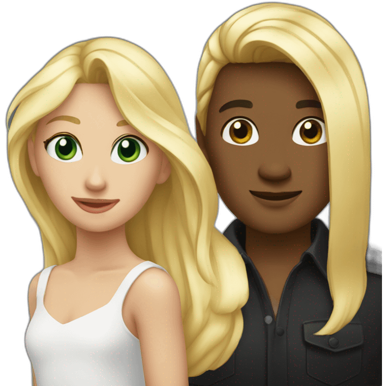 Cheval noir Crain noir et fille blonde emoji