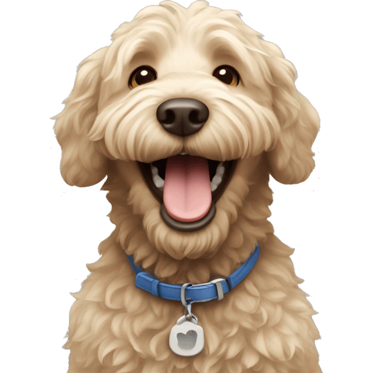 Laughing labradoodle emoji