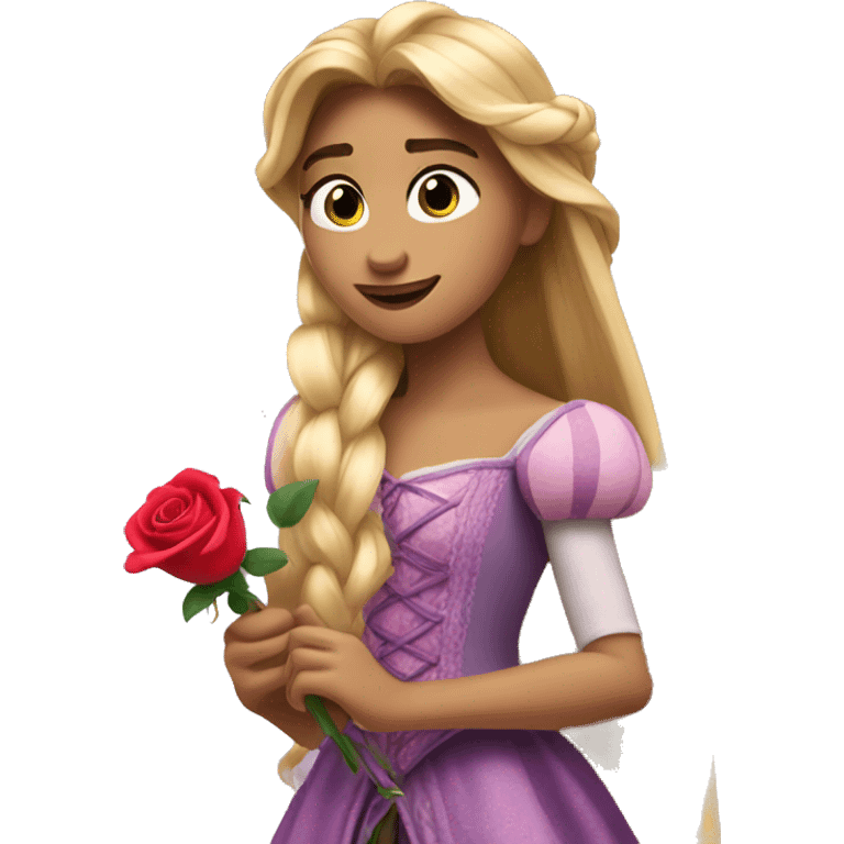 Rapunzel Holding a Rose  emoji