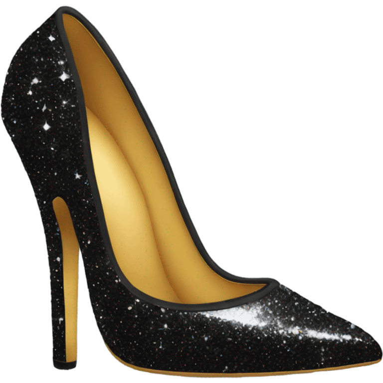 black sparkly high heel emoji