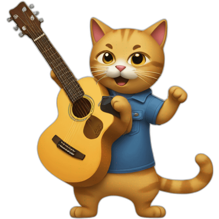 cat playing guitar emoji