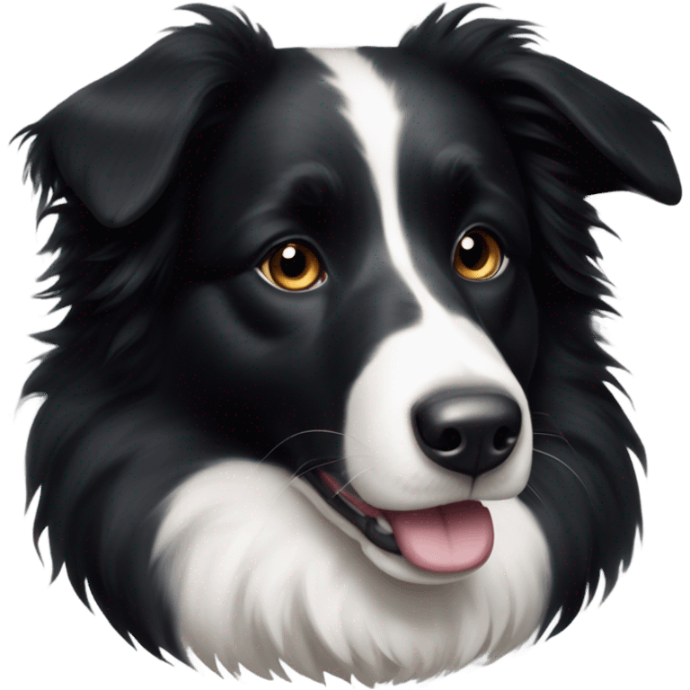 Black and white border collie emoji