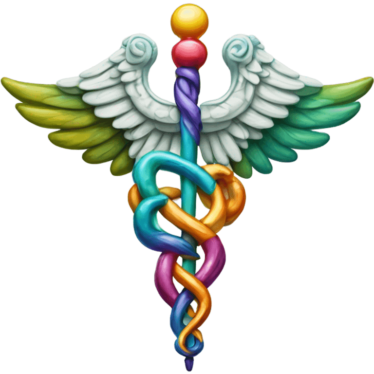 Elaborate and detailed colorful caduceus  emoji